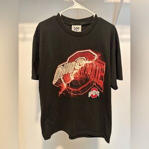 Vintage Lee Sports Black Ohio State Graphic Tee with Red Logo